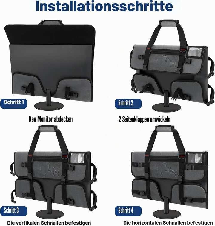 Monitor-Tragetasche Kompatibel mit 24-Zoll-Monitoren/LCD-Bildschirmen, Monitor-Tasche mit Schultergu