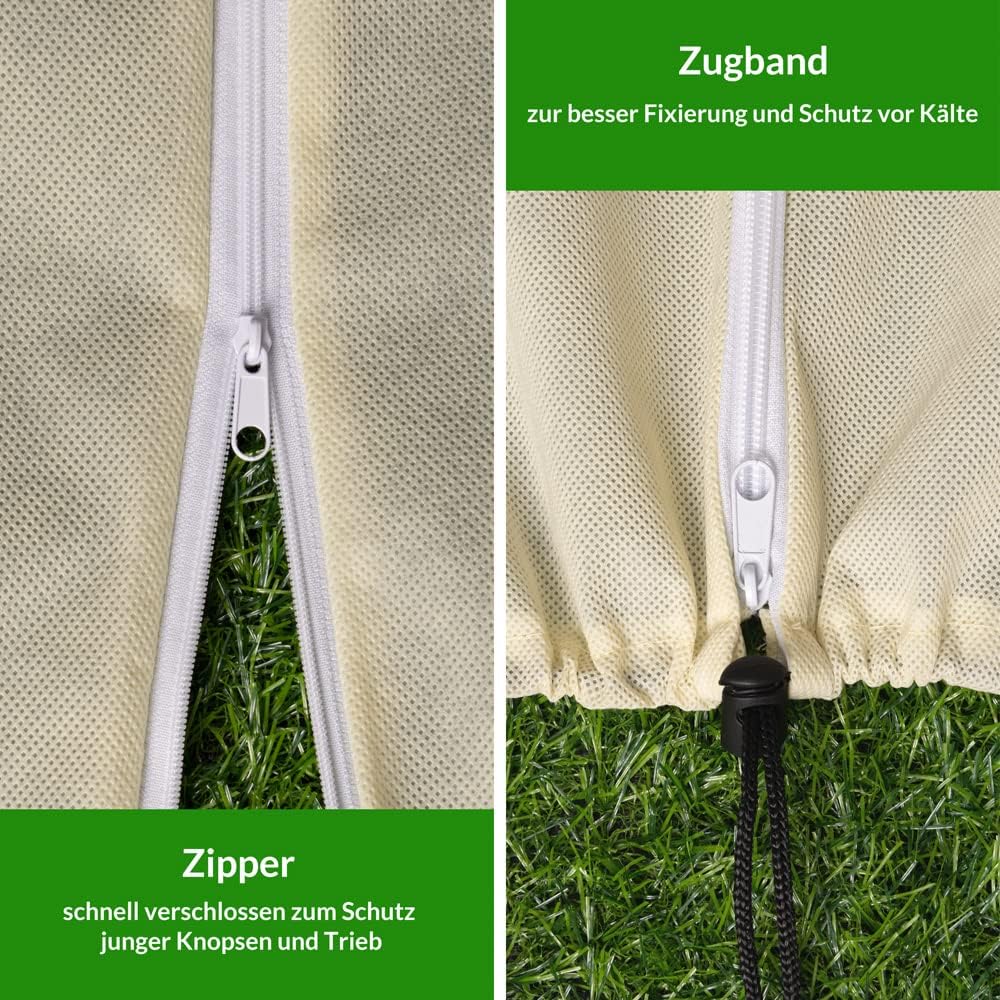 Gardebruk® Kübelpflanzensäcke 3er Set 200x240 cm 70g/m² Reissverschluss Garten Frostschutzhaube Wint