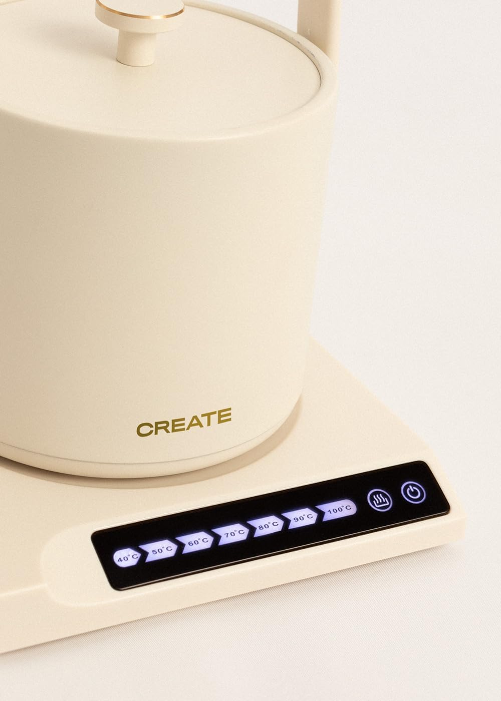 CREATE/HATTORI STUDIO/Elektrischer Wasserkocher 0,5L Weiss/Warmhalten, Sicherheitssystem, Thermostat