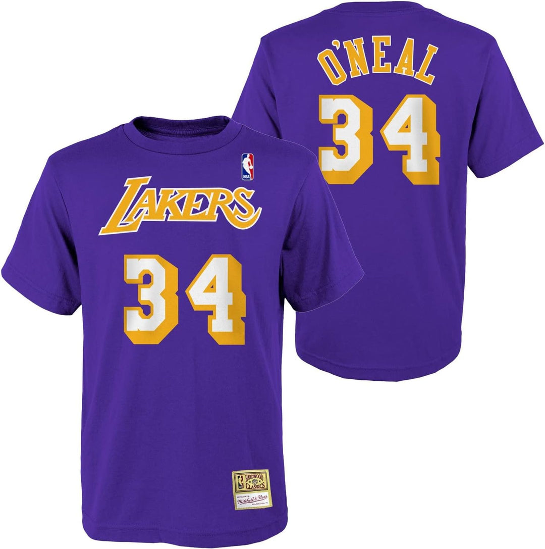 Mitchell & Ness Name & Number T-Shirt (NBA | HWC | NFL) Shaquille O´neal - Purple XL, Shaquille O´ne