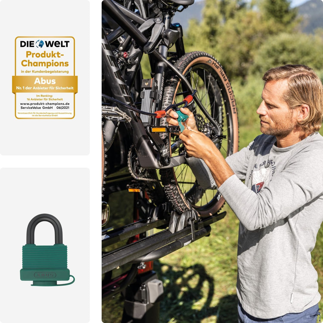 ABUS Vorhängeschloss 70AL/45 aus massivem Aluminium - wetterfest - mit Schutzkappe und Kunststoffumm