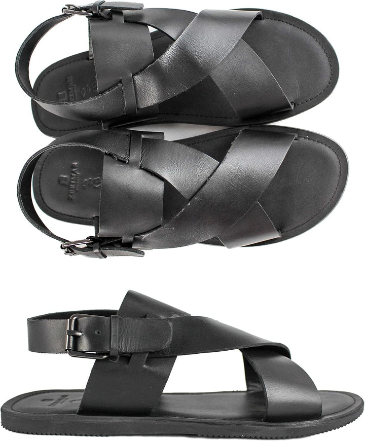 Zerimar Sommer Sandalen Naturleder Herren | Pantoletten Leder Herren | Leder Sandalen | Qualitäts Sa