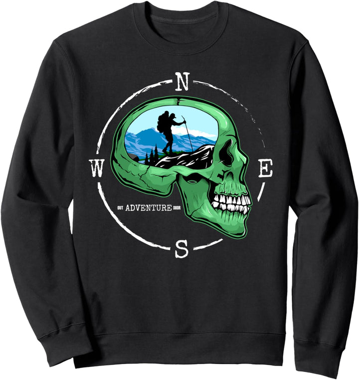 Wanderer Kompass Wanderung Outdoor Camping Natur Wandern Sweatshirt