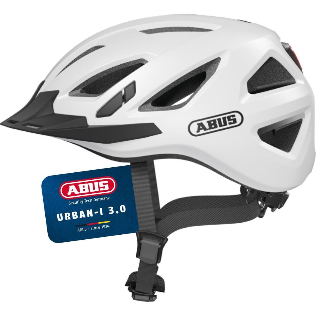 ABUS Stadthelm Urban-I 3.0 - Fahrradhelm mit Rücklicht, Schirm und Magnetverschluss - für Damen und