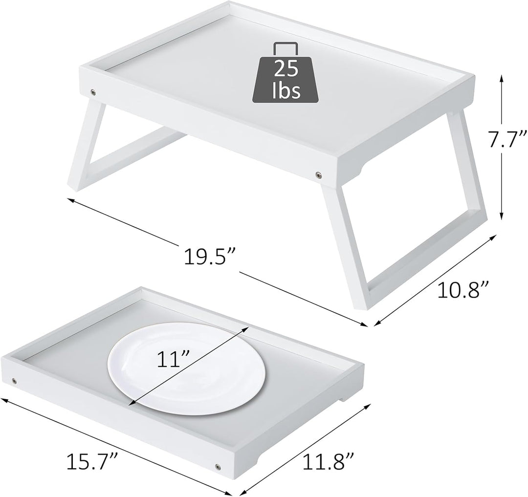 Betttablett mit klappbarem Bein, Bambus-Tablett zum Essen, Frühstücksbett-Tablett für Küche, Servier