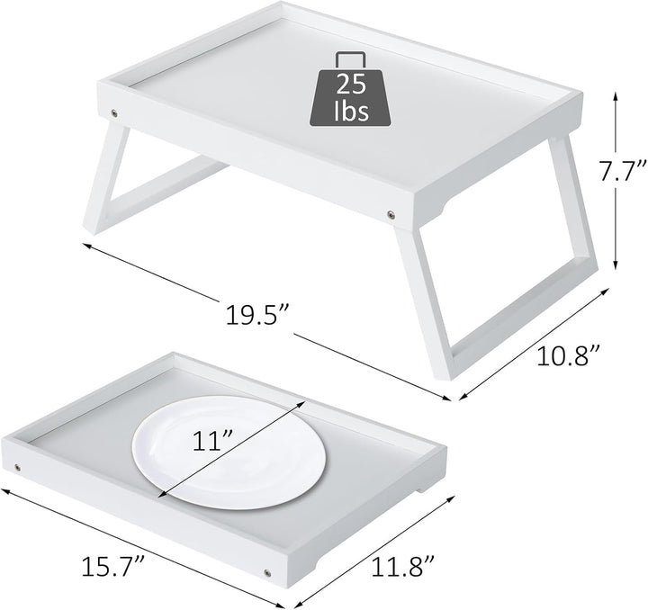 Betttablett mit klappbarem Bein, Bambus-Tablett zum Essen, Frühstücksbett-Tablett für Küche, Servier