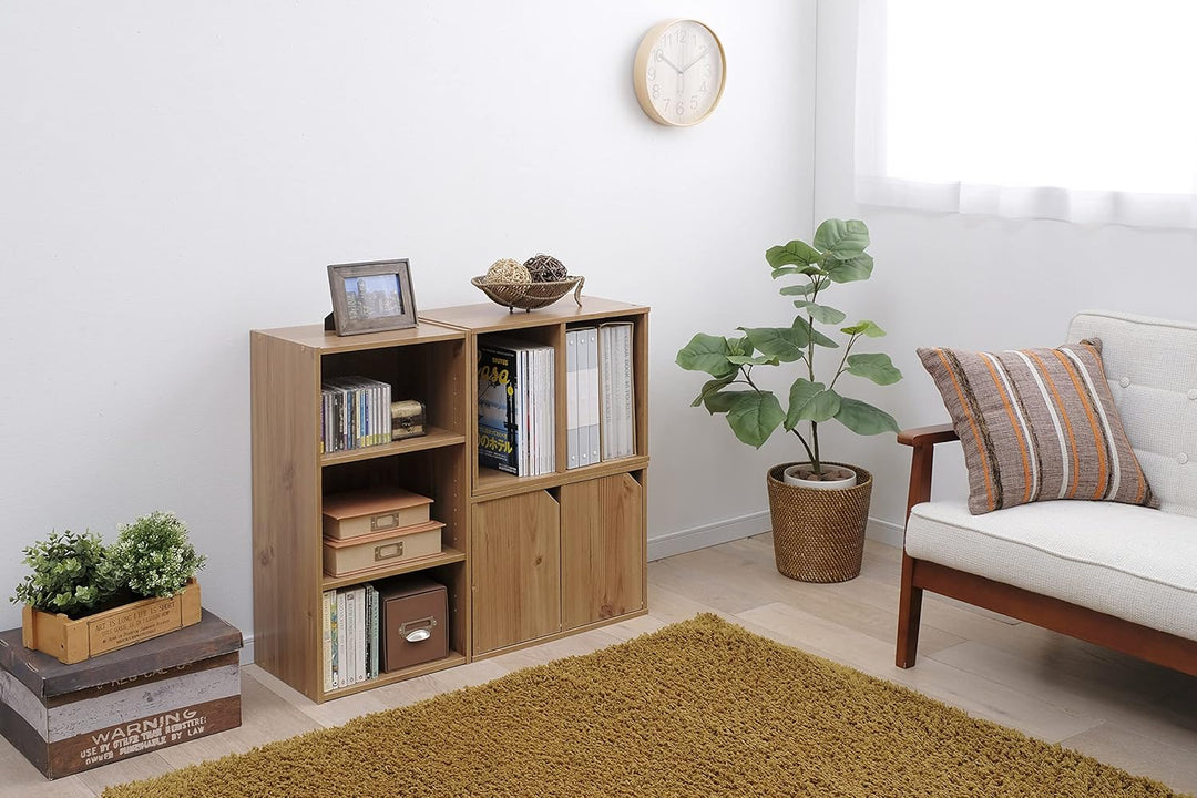 Iris Ohyama, Bücherregal, Möbel mit 2 Türen und 2 Regalen, Einfache Montage, Design, Modular, Büro,