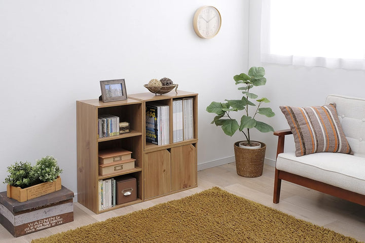 Iris Ohyama, Bücherregal, Möbel mit 2 Türen und 2 Regalen, Einfache Montage, Design, Modular, Büro,