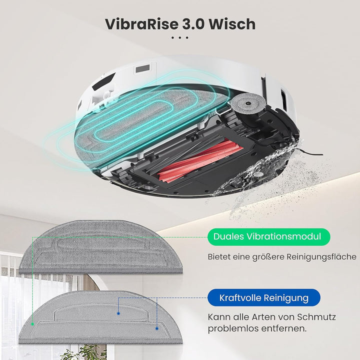 12 Stück Wischtücher Set für Roborock S8 MaxV Ultra Saugroboter, 6 Wischtuch und 6 Seitenwischer, Si