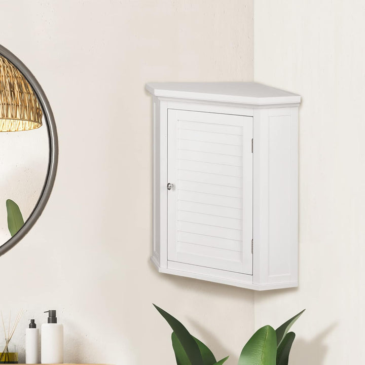 Badschrank Badmöbel Eckschrank Badezimmer Holzschrank Weiss Teamson ELG-587