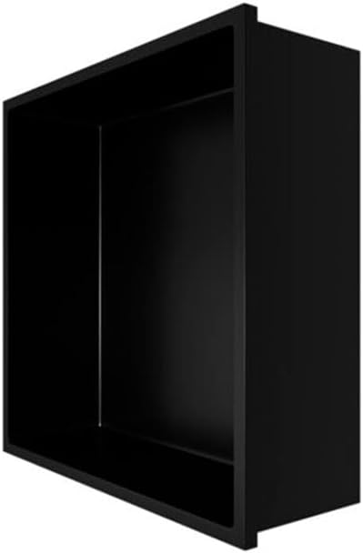 ALONI Wandnische Edelstahl schwarz matt rostfrei 30,5x30,5x10 cm - Einbau-Duschnische Badezimmer Abl