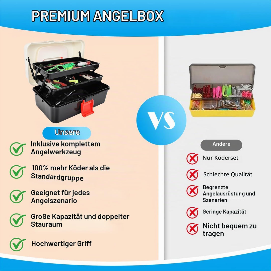 213 PCS Angelzubehör-Set,Angelkoffer mit Zubehör Angelset mit Blei-Gewichten,Haken,Angelköder,Angela
