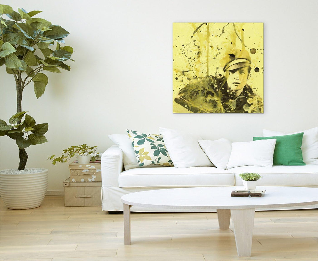 Marlon_Brando_IIII_60x60cm Splash Art Paul Sinus Aquarell, Gemälde, Kunstbild auf Leinwand