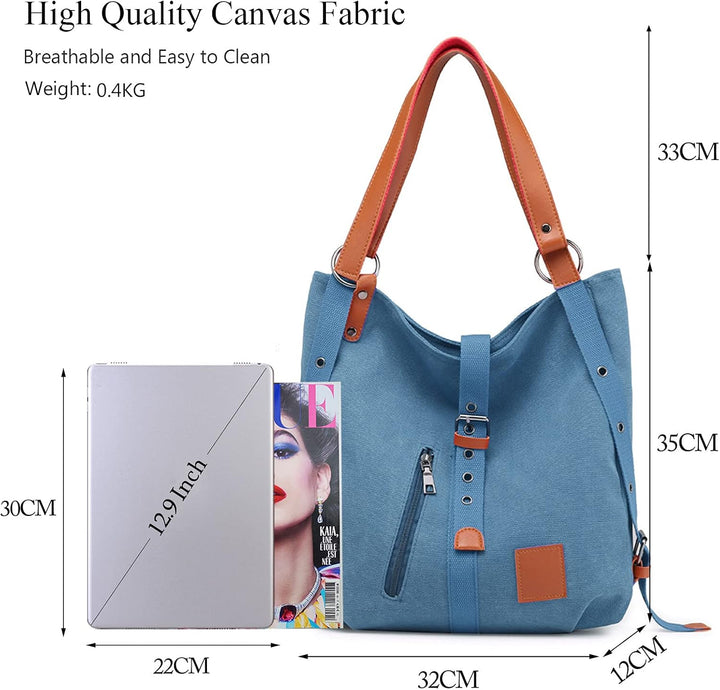 FANDARE Handtasche Damen Umhängetaschen Canvas Schultertasche Rucksack Strandtasche Schultertasche f