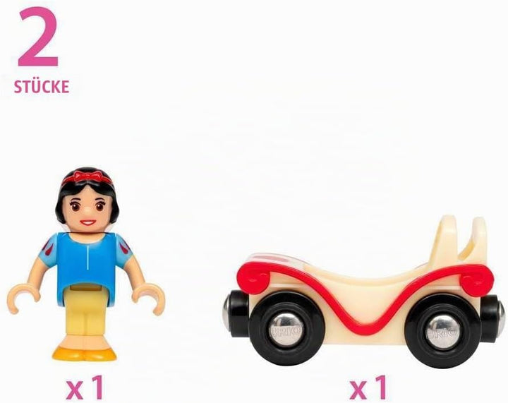 BRIO Disney Princess 33313 Schneewittchen mit Waggon - Ergänzung Holzeisenbahn - Empfohlen ab 3 Jahr