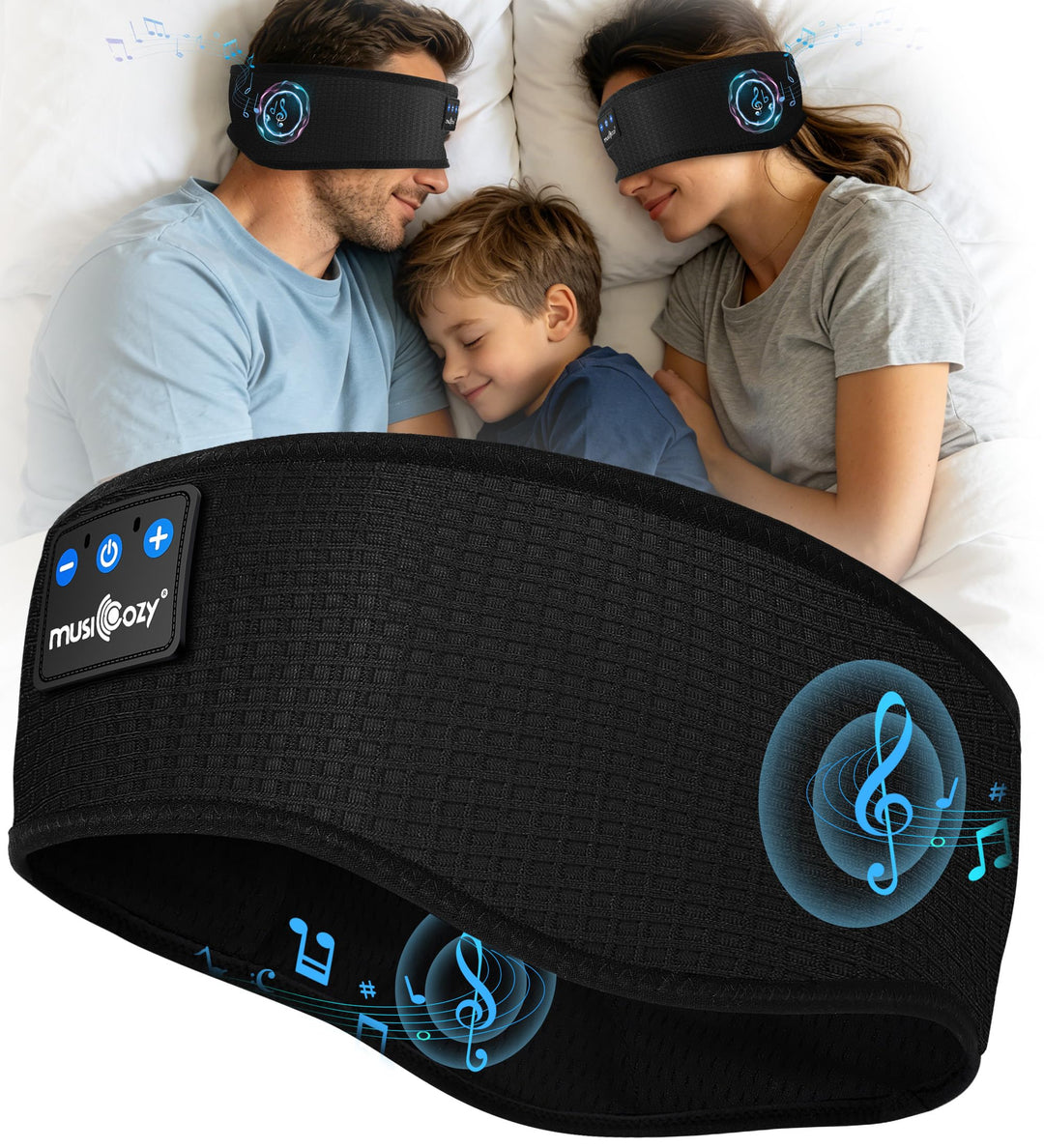 MUSICOZY Schlafkopfhörer Bluetooth 5.4, Bequem &amp; Ultraleicht Stirnband kopfhörer zum Schlafen mit Hi