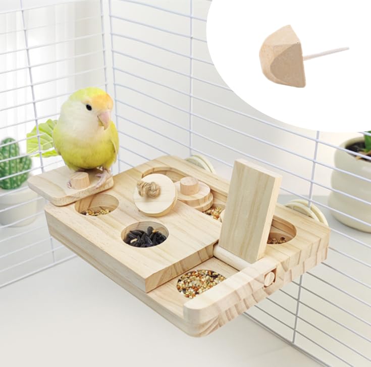 Holz Vogel Futter Puzzle Spielzeug für Papageien,Sittich, Nymphensittich,Sonne Conures-Vögel Interak