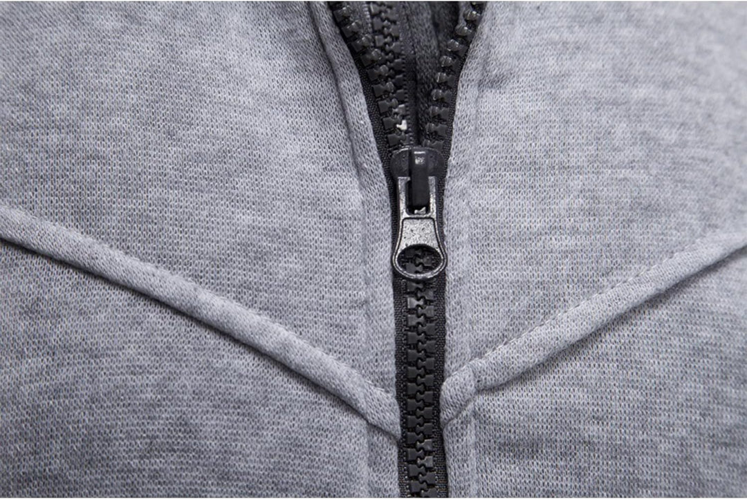 Hoodie Herren Reissverschluss Kapuzenpullover Fleece Kapuzenjacke Fake Two-Piece Sweatjacke XXL Grau