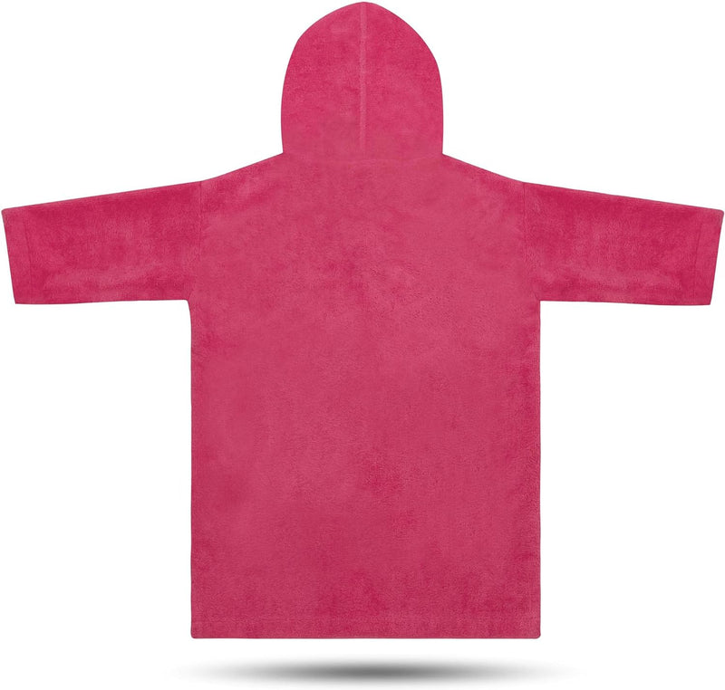 normani Kinder langarm Badeponcho - Frottee Kapuzenhandtuch für Jungen und Mädchen 0-2 Jahre Rosa, 0