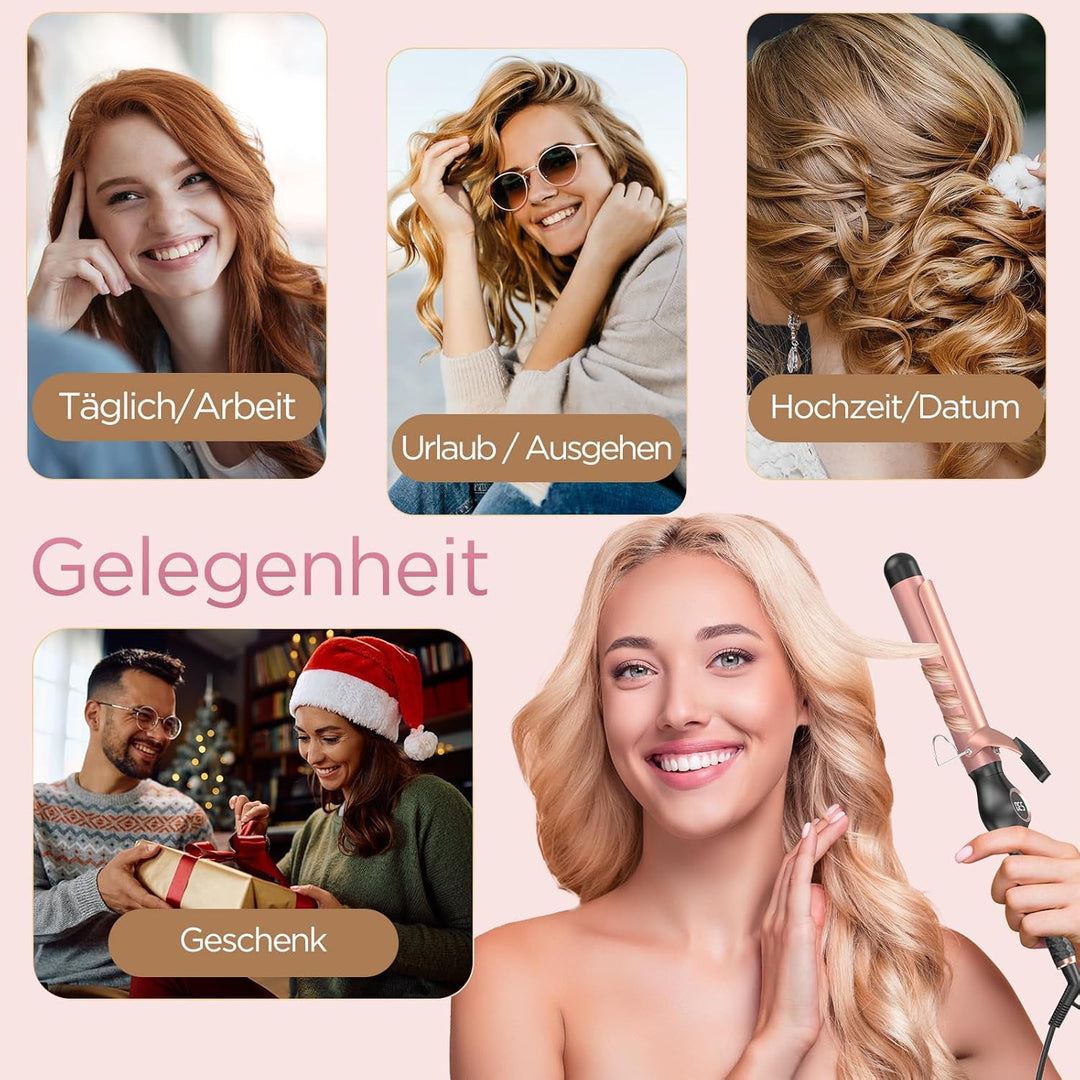 BESTOPE PRO Lockenstab 32mm Grosse Locken, Schnelle Heizung Lockenstäbe Extra Lang, Multi-Temperatur