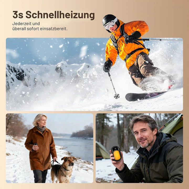 Handwärmer Elektrisch 2er Pack, Wiederaufladbar 6400mAh USB Taschenwärmer, Ultra Leicht Tragbarer Ta