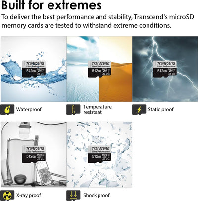 Transcend 256Go microSD mit Adapter UHS-I, TS256GUSD340S 256GB, 256GB