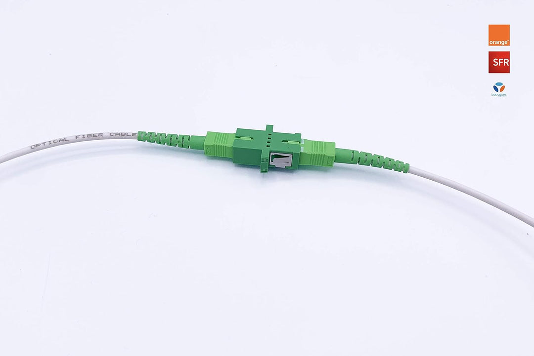 Elfcam® - 15m Glasfaserkabel SC/APC auf SC/APC Simplex Singlemode, Lieferung mit LWL Adapter, LWL ka