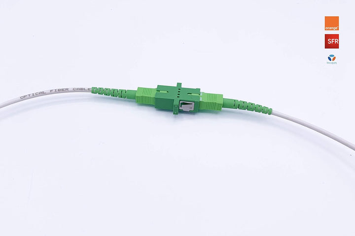 Elfcam® - 15m Glasfaserkabel SC/APC auf SC/APC Simplex Singlemode, Lieferung mit LWL Adapter, LWL ka