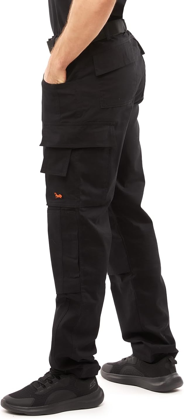 strongAnt Arbeitshose komplett Stretch Männer Berlin Pro Bundhose Schwarz Weiss Grau 42 Schwarz / St