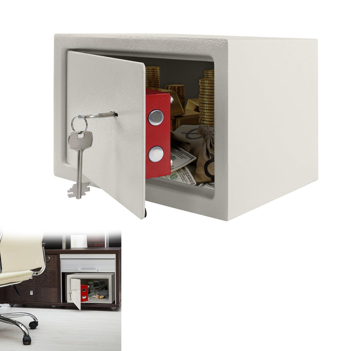 YRHome Möbeltresor Tresor Safe L-31x20x20cm mit 2 Schlüssel-Schloss & Befestigungsschrauben Boden-Wa