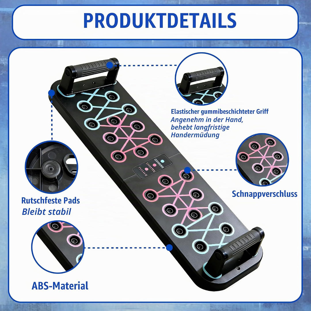 Premium Liegestützbrett Set 2025 – Innovatives 12-in-1 Push Up Board,Liegestütze Brett Faltbares mit