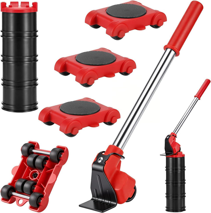 Möbel Transportroller Set, Möbeltransport Set mit 4 Möbelroller und Lastenheber, Möbeltransporter Mö