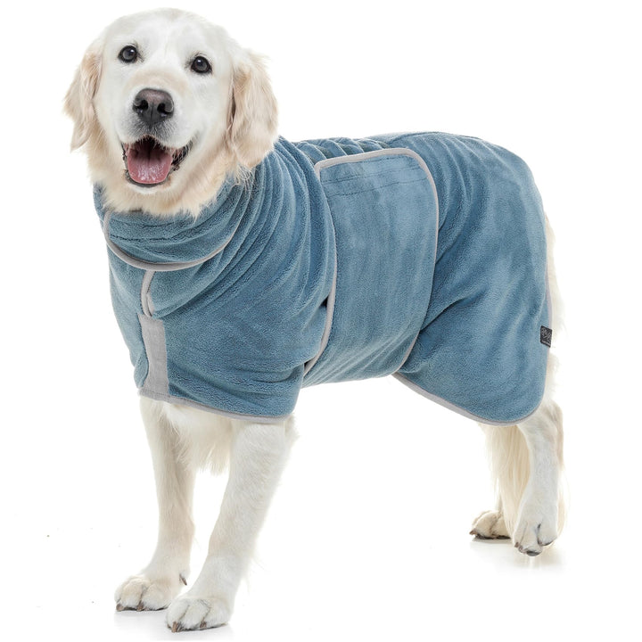 Lucky Paws® Hundebademantel – doppellagiger, Ultra-absorbierender &amp; luxuriös weicher Bademantel Hund