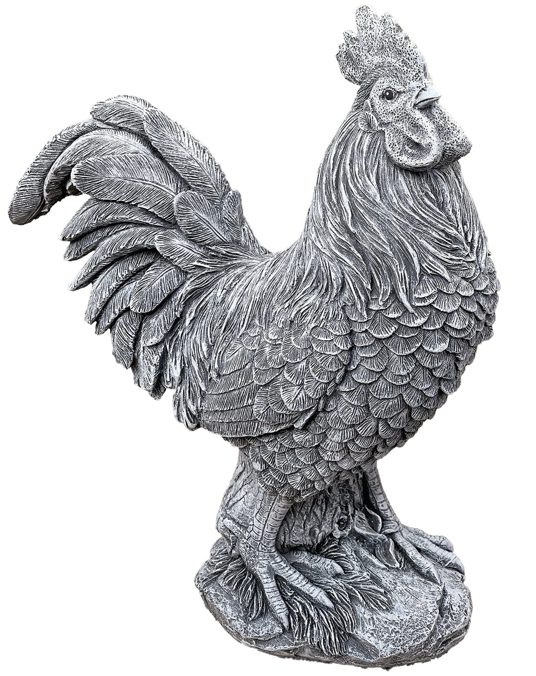 stoneandstyle Steinfigur Hahn Il Gallo lebensecht lebensgross frostfest Steinguss