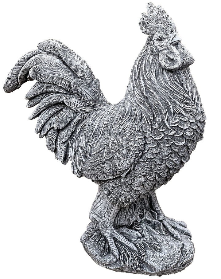 stoneandstyle Steinfigur Hahn Il Gallo lebensecht lebensgross frostfest Steinguss