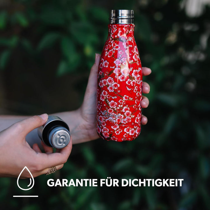 Qwetch - Trinkflasche Originals Edelstahl Isolierflasche 260ml Orange - Thermosflasche 24h Kalt &amp; 12