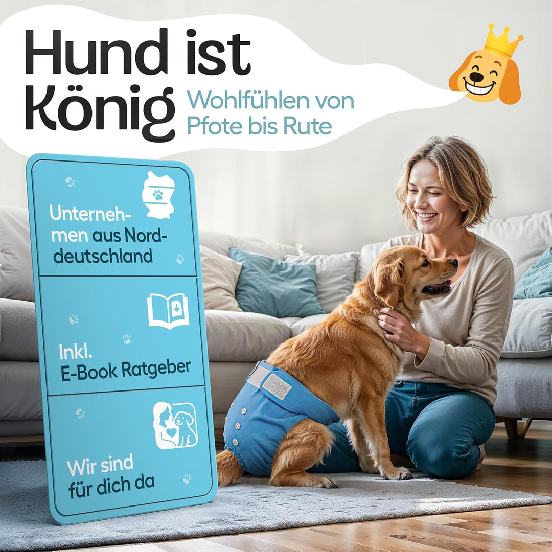 HUND IST KÖNIG Hundewindeln für Hündinnen (3 Stück) - Hochabsorbierende Läufigkeitshose für Hündinne