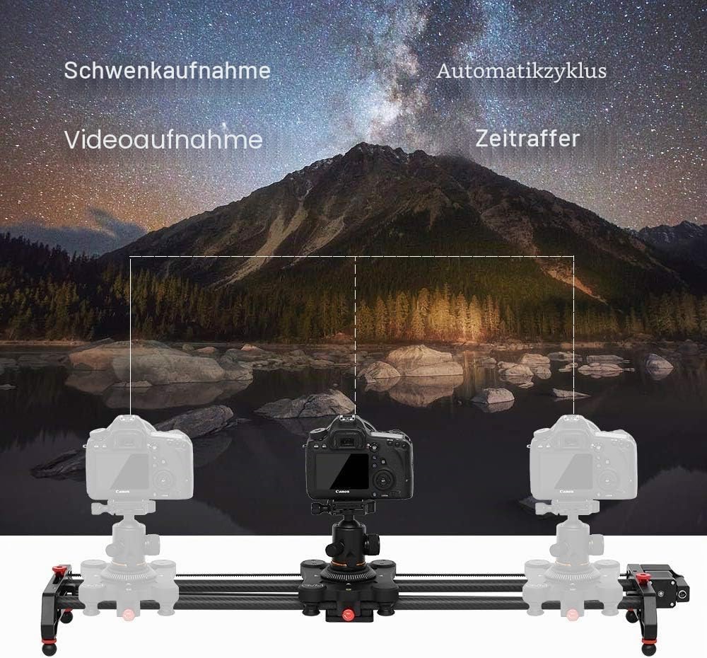GVM 80cm Kamera Slider, Motorisiert Kameraschlitten, Fotografie Video Slider Kameraschlitten mit Fol