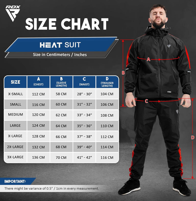 RDX Schwitzanzug Zum Abnehmen, Saunaanzug Reach Oeko TEX 100 Zertifiziert, Kapuzen Anzug Sauna Suit