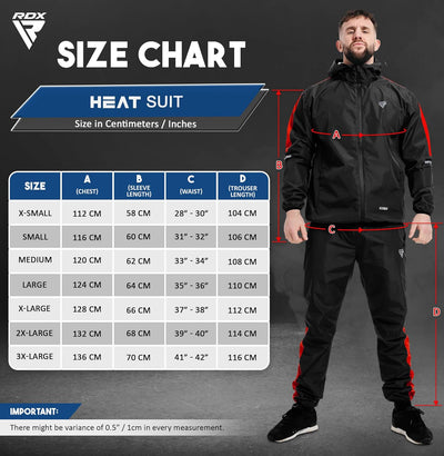 RDX Schwitzanzug Zum Abnehmen, Saunaanzug REACH OEKO TEX 100 ZERTIFIZIERT, Kapuzen Anzug Sauna Suit