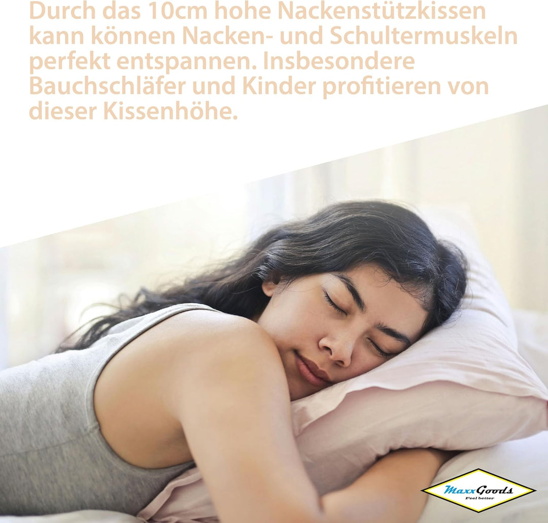 MaxxGoods Feelgood ortopädisches HWS Nackenstützkissen (70 x 42 x 9 cm) 70 x 42 x 9 cm Einzeln, 70 x