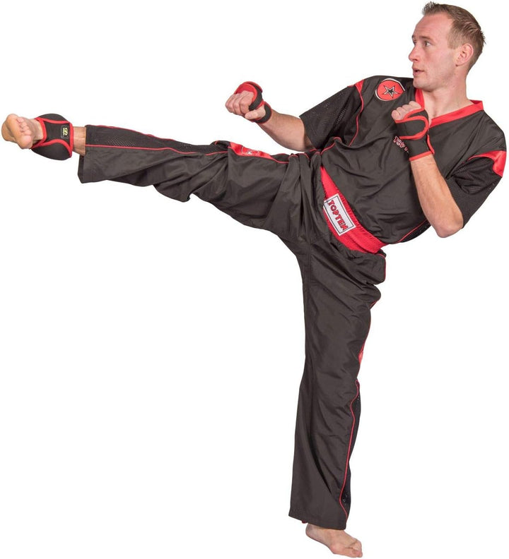 TOP TEN Kickboxuniform „Star Edition“ Schwarz - Rot XL, Schwarz - Rot XL