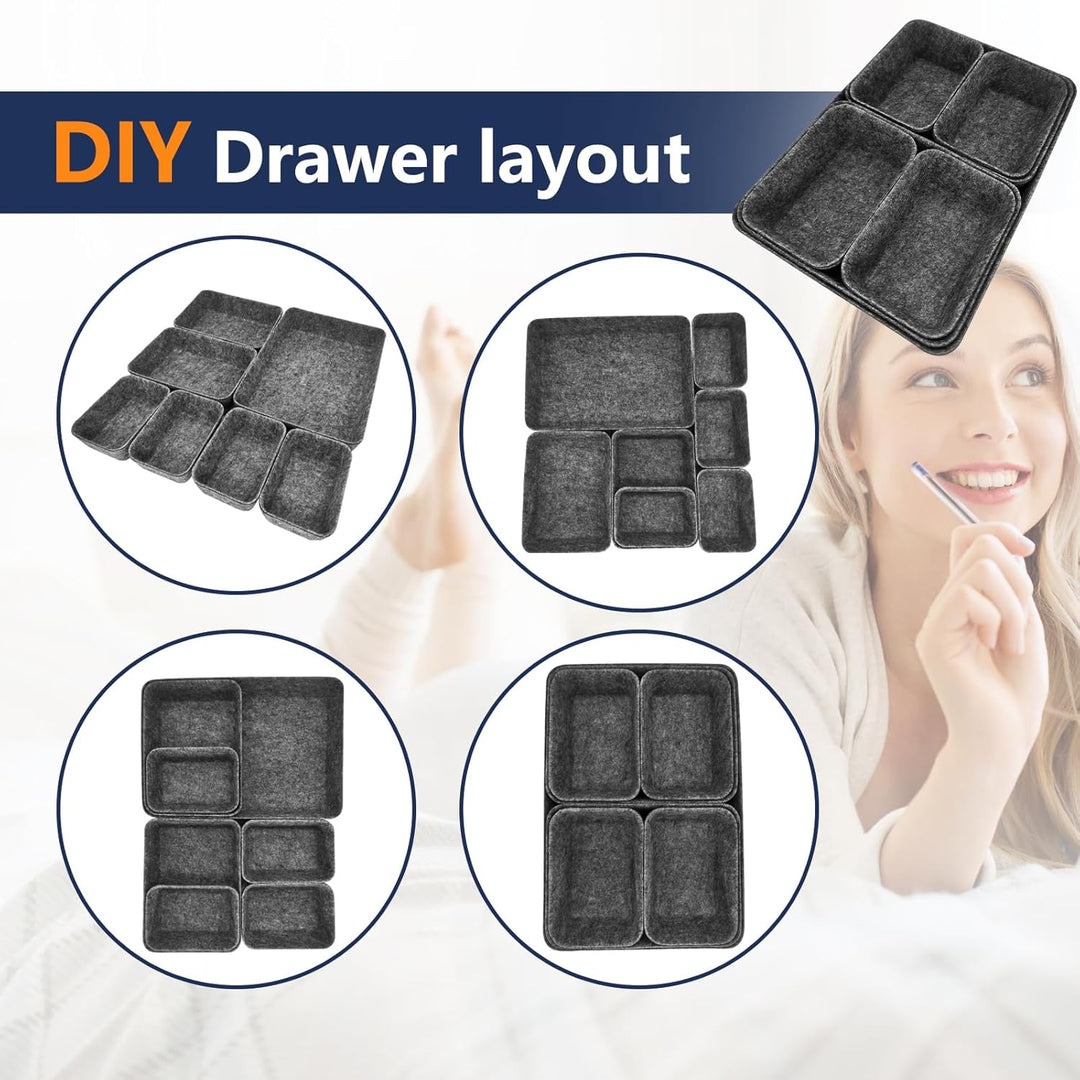 Praktisches Schubladen Organizer Filz - 14er-Set, Waschbare Filz Organizer für Schminktisch für Selb