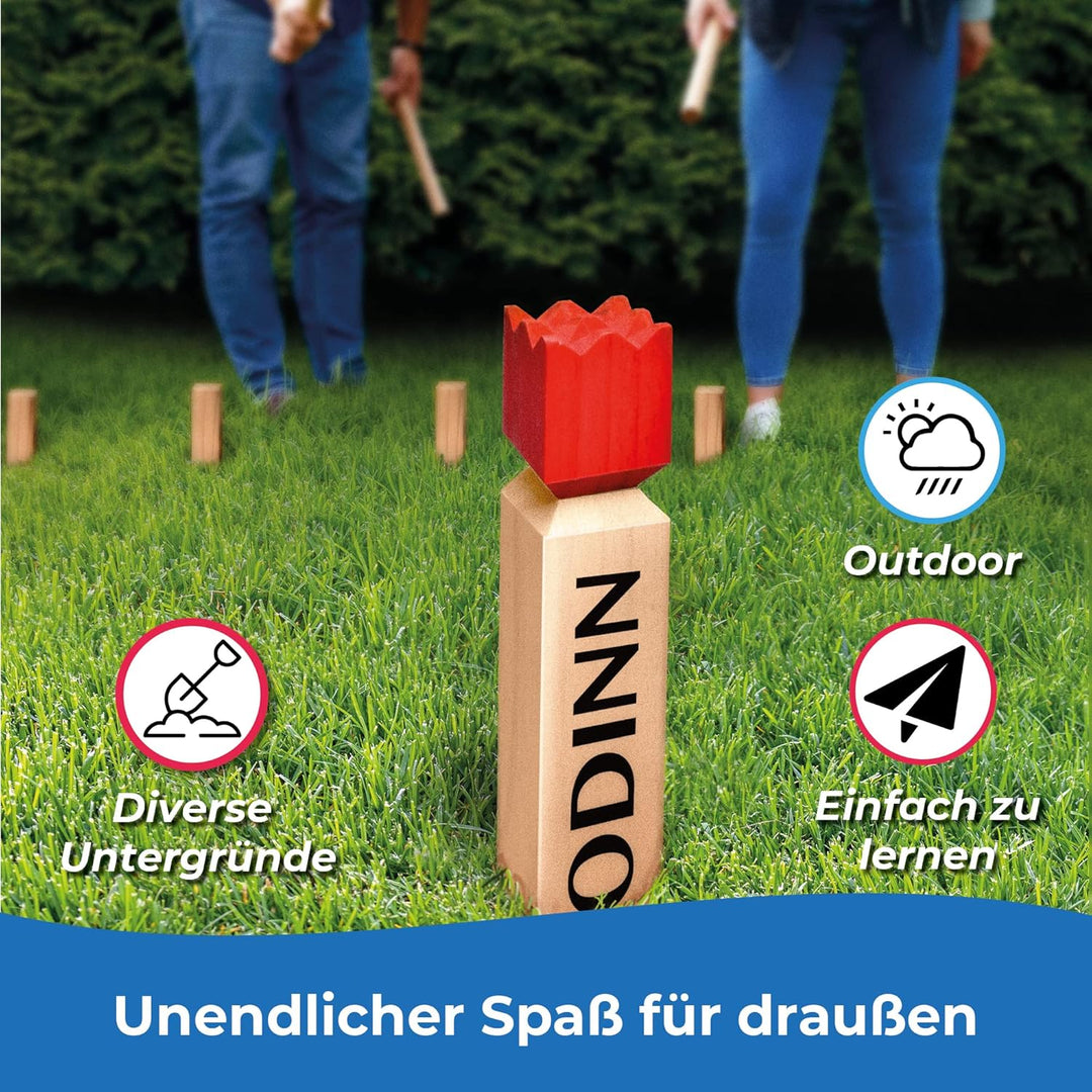 Kubb Wikinger Spiel Holz XXL - Toyfel Original Schwedenschach FSC® massives & schweres Buchenholz -