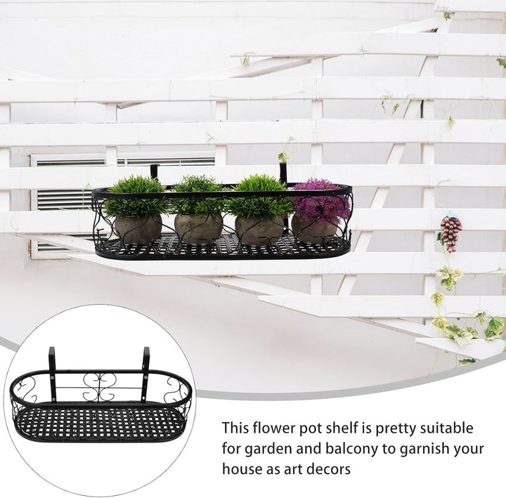 Balkon Hängender Blumentopfhalter aus Eisen Pflanzenregal Geländer Pflanzentopfständer für Garten Ba