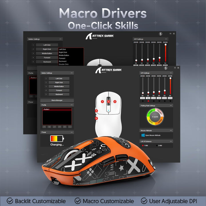 ATTACK SHARK X3 49g Superlight Mouse with Tape, PixArt PAW3395 Gaming Sensor, BT/2.4G Wireless/Wired