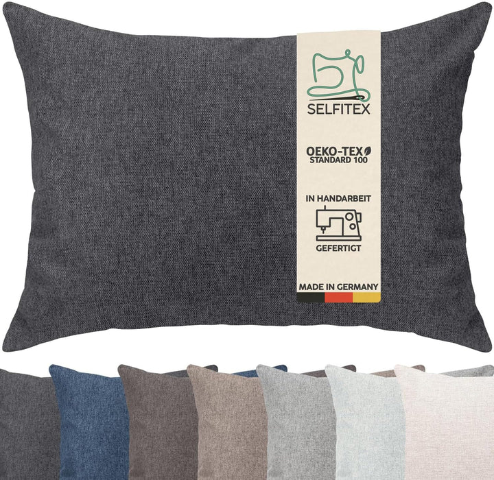 Selfitex Modisches Couchkissen XXL 60x80 cm, Sofakissen mit Füllung und Bezug, kuschelweiches Leseki