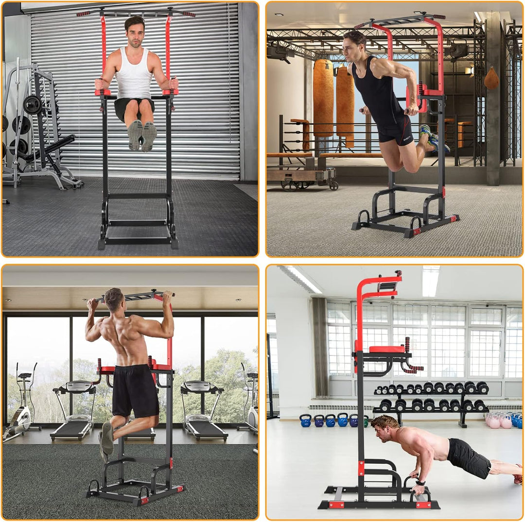 Power Tower Dip Station Klimmzugstange für Heim-Fitness-Studio Krafttraining Workout-Ausrüstung, höh