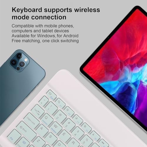 Kabellose Tastatur und Maus, 10 Zoll Bluetooth Tastatur Set, USB Aufladung, Ultradünne, Leise, Kabel
