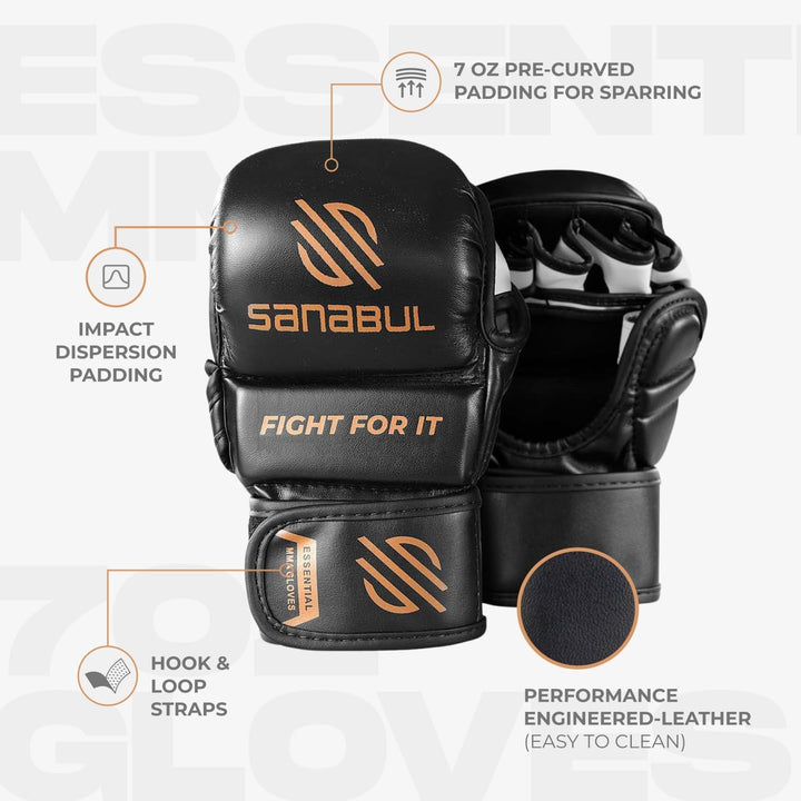 Sanabul Essential 7 oz MMA Handschuhe | MMA Trainingshandschuhe | Hybrid Sparring Handschuhe für MMA